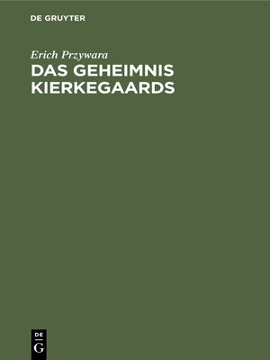 cover image of Das Geheimnis Kierkegaards